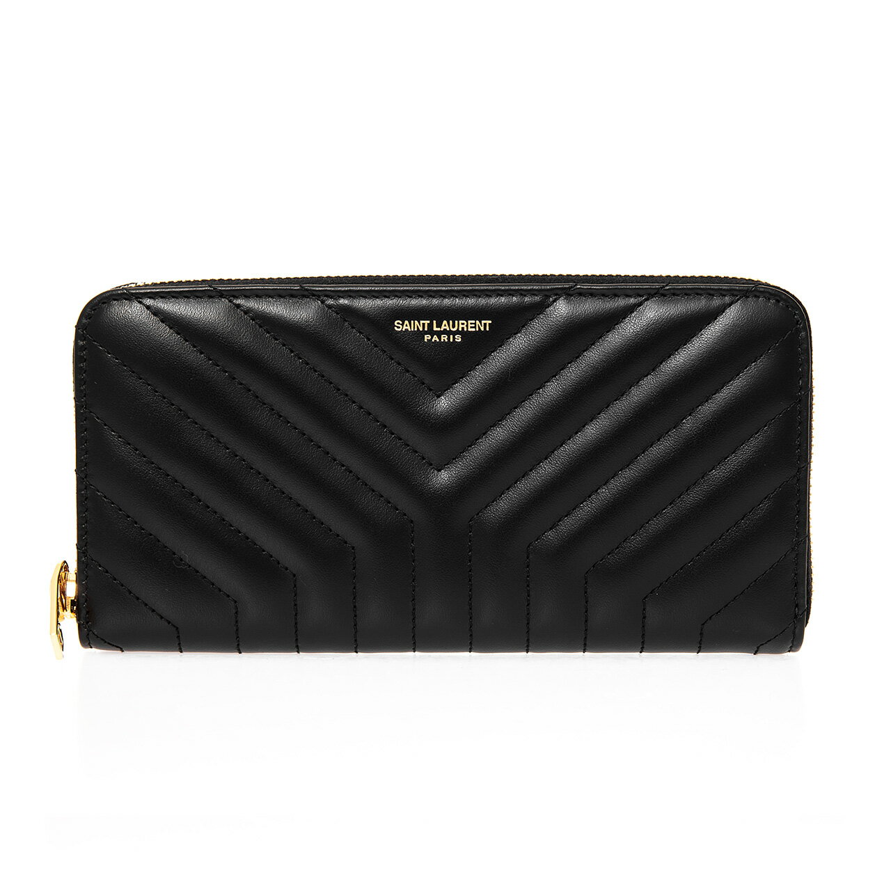 SAINT LAURENT リヴゴーシュ ラウンドジップ 黒　スモールウォレット 折り財布 激安品