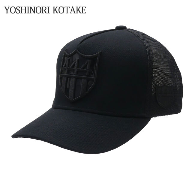 ヨシノリコタケ 新品 ヨシノリコタケ YOSHINORI KOTAKE x BARNEYS NEWYORK BLACK LINE 444LOGO MESH CAP BLACKxBLACK ヘッドウェア 39ショップ