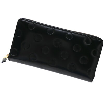 【2021年3月度 月間優良ショップ受賞】 新品 コムデギャルソン Wallet COMME des GARCONS POLKA DOTS EMBOSSED Long Wallet ウォレット 長財布 BLACK ブラック 黒 メンズ レディース 39ショップ
