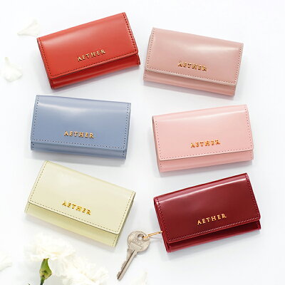 【AETHER】 キーケース レディース 日本製 コードバン「ディアマン」最高級 レザー かわいい ピンク 桜色 赤 おしゃれ 女性 本革 4連キーケース ファッション 人気 おすすめ エーテル ブランド ギフト 開運日 記念日 誕生日 母 彼女 プレゼント 無料ラッピング