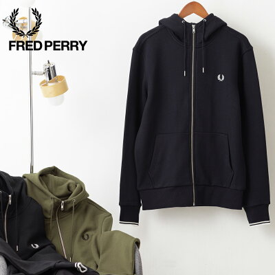 セール SALE フレッドペリー メンズ ハイネック ジップスルースウェットフーディー コットンブレンド ループバック素材 22AW 新作 Fred Perry ブラック ネイビー ミリタリーグリーン エクリュ ティップライン ローレルリース 正規販売店 ギフト トラッド