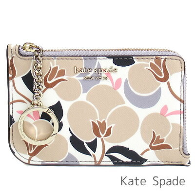 ケイトスペード kate spade 小銭入れ レディース コインケース カードケース キーケース 花柄 L字ラウンドファスナー 【送料無料(ネコポス メール便)】 ブランド ケイトスペード正規品販売店 直営アウトレット店より直輸入 【あす楽】