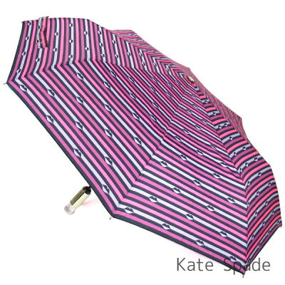 ケイトスペード kate spade 折りたたみ傘 レディース 折り畳み傘 アンブレラ ボーダー柄 ストライプ柄 【送料無料】 ブランド ケイトスペード正規品販売店 直営アウトレット店より直輸入 【あす楽】