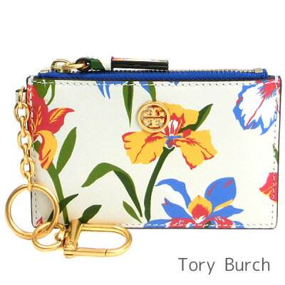 トリーバーチ Tory Burch 小銭入れ レディース キーケース コインケース 花柄 レザー キークリップ付き 【送料無料(ネコポス メール便)】 ブランド トリーバーチ正規品販売店 直営アウトレット店より直輸入 【あす楽】