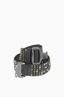 DIESEL ディーゼル Black ベルト X07784 P0752 T8013 メンズ 40MM LEATHER B-FULSTAD BELT WITH STUDS 【関税・送料無料】【ラッピング無料】 dk