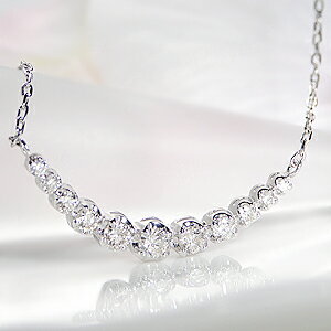 【あす楽対応】pt900【0.3ct】ダイヤモンド ライン ネックレス ペンダント【送料無料】可愛い グラデーション ダイヤ ネックレス 人気 おしゃれ ギフト プレゼント 贈り物 記念 プラチナ【RCP】【楽ギフ_包装】