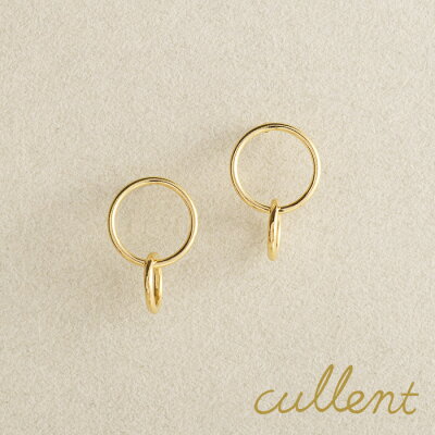 K18 ピアス twin circle K18 18金 18k ゴールド ミニマル レディース ジュエリー アクセサリー おしゃれ フープ 小さめ サークル シンプル 【あす楽対応】