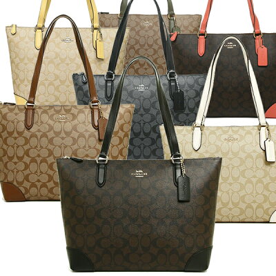 【48時間限定ポイント10倍】【返品保証】コーチ バッグ アウトレット COACH F29208 ジップ トップ トート シグネチャー キャンバス レディース トートバッグ
