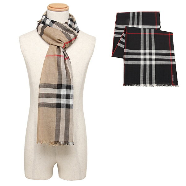 バーバリー マフラー（メンズ） バーバリー マフラー ジャイアントチェック スカーフ ウール シルク メンズ レディース BURBERRY 8018468 8015407 8015406【返品OK】