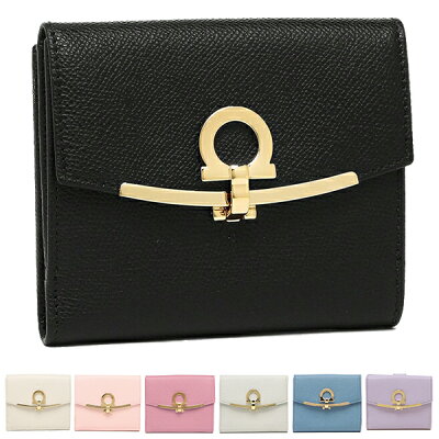 【5%OFFクーポン 12/3〜12/10 9時】フェラガモ 財布 二つ折り財布 ガンチーノクリップ レディース Salvatore Ferragamo 22C877