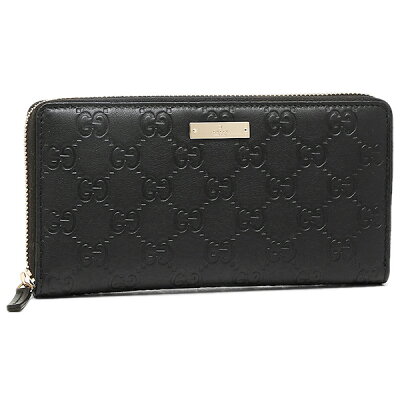 【4時間限定ポイント10倍】【返品OK】グッチ 財布 レディース GUCCI 307980 A0V1G 1000 グッチシマレザー ラウンドファスナー長財布 ブラック