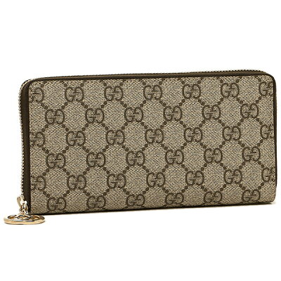 【返品OK】グッチ 財布 レディース GUCCI 307982 KGDDG 9768 GGプラス GGピアス ラウンドファスナー長財布 ベージュ/エボニー/ダークブラウン/ライトゴールド