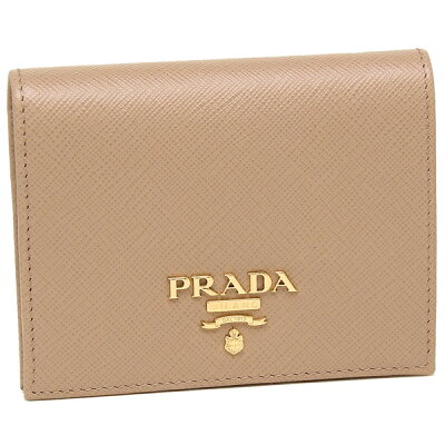 【P10倍 3/16 18時〜3/20 9時】プラダ 財布 折財布 レディース PRADA 1MV204 QWA F0236 ベージュ 一粒万倍日 【返品OK】