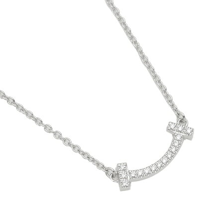 【P10倍 5/20 20時〜5/20 24時】ティファニー ネックレス アクセサリー レディース Tスマイル TIFFANY&Co. 62617802 ホワイトゴールド【返品OK】