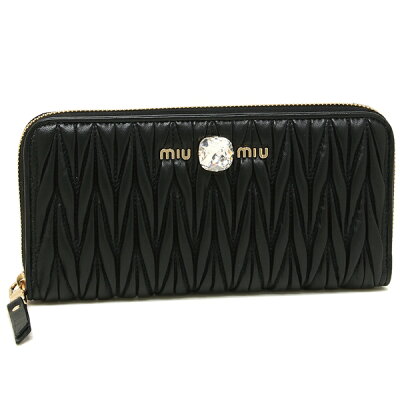 【P5倍 10/24 18時〜24時】ミュウミュウ 財布 長財布 レディース MIU MIU 5ML506 2D3Y F0002 ブラック 【返品OK】