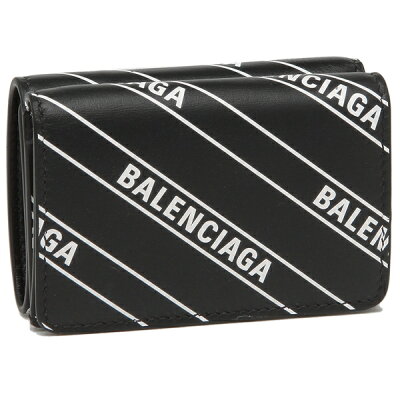 【P20倍 1/24 20時〜1/25 24時】バレンシアガ 財布 三つ折り財布 レディース BALENCIAGA 551921 0HIJN 1090 ブラック ホワイト