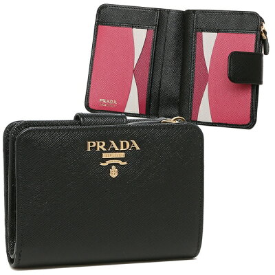 【P10倍 3/19 20時〜3/19 24時】プラダ 折財布 レディース PRADA 1ML018 ZLP F061H ブラック 一粒万倍日 【返品OK】