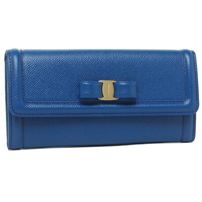 【P10倍 10/15 0時〜24時】フェラガモ 財布 長財布 レディース ヴァラ リボン Salvatore Ferragamo 22D154 0733653 ブルー 【返品OK】