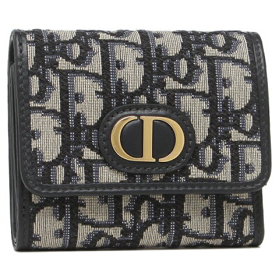 クリスチャンディオール 三つ折り財布 モンテーニュ オブリーク ジャカード ブルー レディース Christian Dior S2057 UTZQ 928U【返品OK】