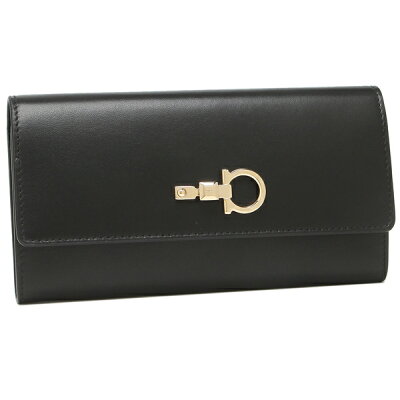 【P10倍 10/15 0時〜24時】サルヴァトーレフェラガモ 財布 長財布 ガンチーニ ブラック レディース Salvatore Ferragamo 22D999 0734435 【返品OK】