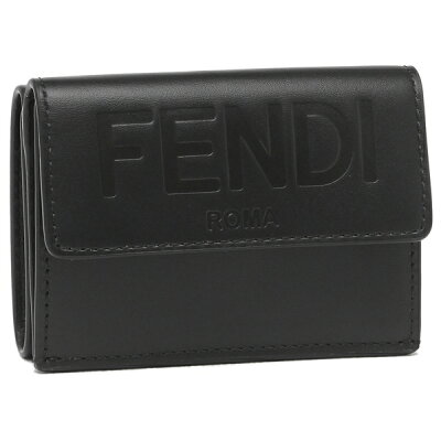 【P10倍 1/24 20時〜1/25 24時】フェンディ 財布 三つ折り財布 フェンディローマ ブラック レディース FENDI 8M0395 AAYZ F0KUR【返品OK】