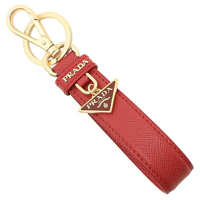 【P10倍 6/25 0時〜6/25 24時】プラダ キーホルダー キーリング サフィアーノ レッド メンズ レディース PRADA 1PP142 053 F068Z【返品OK】