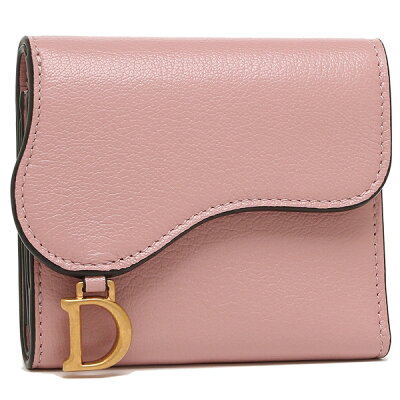 【返品OK】クリスチャンディオール 二つ折り財布 サドル ロータスウォレット ピンク レディース Christian Dior S5652 CCEH 77P