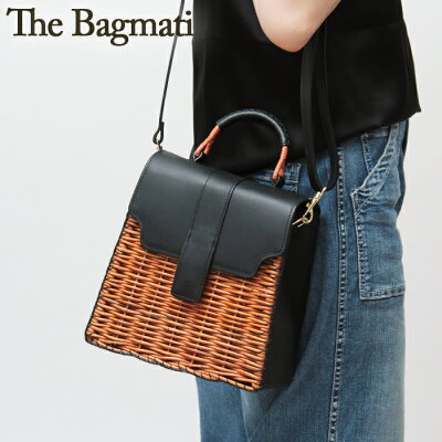【正規品】バグマティ バッグ かごバッグ The Bagmati カゴバッグ ラタン ウィッカー 本革 ナチュラル ブラック 黒 レディース 春夏 レディース bbk19-110