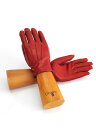 グローブス　手袋（メンズ） gloves グローブス　メンズ革手袋 レッド 赤色小物 3本の縫い目のイタリア定番デザイン ラムレザーグローブ ウールカシミアニット裏 プレゼント レディース兼用