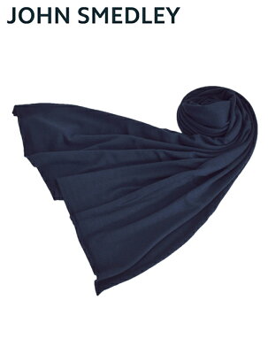ジョンスメドレー JOHN SMEDLEY 再入荷 人気色 ウールマフラー ニットストール 80cm×190cm 柔らかなメリノウール ミッドナイト 無地 2019/20秋冬 メンズ レディース