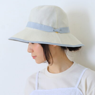 帽子 ハット シンプルチャーム付きポリジュートUVケアつば広ハット スッキリなシルエットで軽やかにUVケア レディース 14+ イチヨンプラス イチヨン プラス