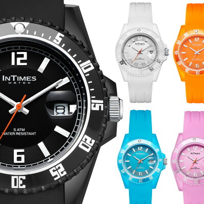 INTIMES インタイムス 40mm 大人 かわいい シリコン ウォッチ 防水 シリコン ラバー ダイバー メンズ レディース アナログ アウトドア カジュアル 腕時計 ITCF066