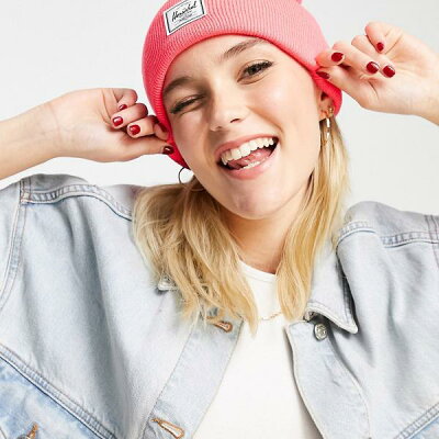 ハーシェルサプライ Herschel Supply Co Herschel Supply CoElmerクラシックロゴビーニーネオンピンク 帽子 レディース 女性 インポートブランド