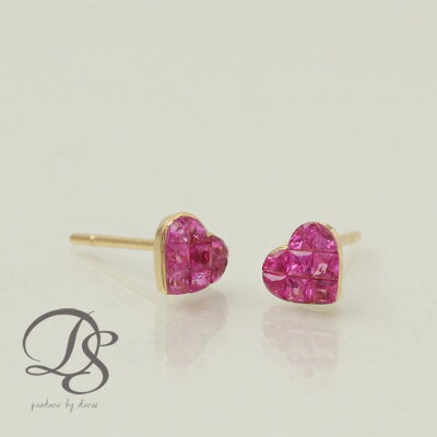 18金 ピアス ゴールド ピアス ホワイトゴールド ピアス 18k K18 WG レディース ハート ルビー 宝石 計0.5ct pierce 誕生日 贈り物 妻 DEVAS ディーヴァス プレゼント