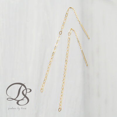 18金 ピアス k18 18k ゴールドピアス ひし形のデザインチェーン アメリカンピアス K18 チェーン pierce プレゼント レディース【送料無料】 DEVAS ディーヴァス
