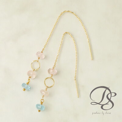 18金 ピアス ゴールド ピアス 18k アメリカンピアス K18 レディース天然石 モルガナイト アクアマリン pierce 誕生日 誕生石 ギフト プレゼント 贈り物 妻 彼女DEVAS ディーヴァス 【送料無料】 gem