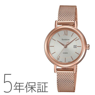 \ 4/1 24時間限定!最大5000円OFFクーポン配布中 / シーン SHEEN SHS-D300PGM-4AJF カシオ CASIO メッシュバンド クリスタル付き ピンクゴールド 腕時計 レディース