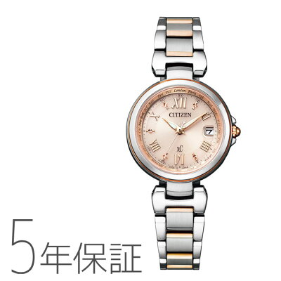 \ 4/1 24時間限定!最大5000円OFFクーポン配布中 / 特価品 XC クロスシー ハッピーフライト ピンクゴールド エコドライブ電波時計 EC1034-59W シチズン CITIZEN 腕時計 レディース お取り寄せ