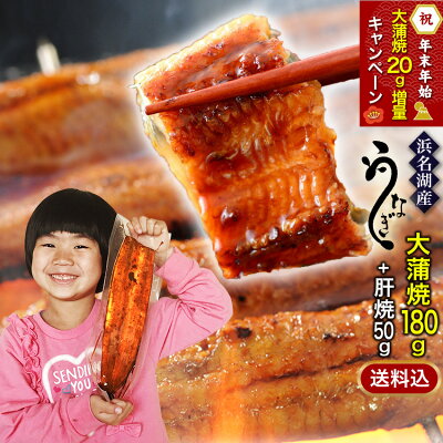 「増量キャンペーン中」国産うなぎの最高峰 浜名湖うなぎ 大蒲焼180g+肝焼き ギフト 無添加のタレ使用【 送料無料 】 浜名湖産 ウナギ 鰻 蒲焼 国内産 静岡県産 本格 高級 グルメ あす楽 誕生日プレゼント