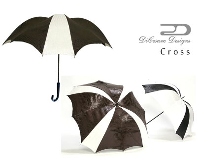 DiCesare Designs ディチェザレ デザイン『CROSS 雨傘 CROCODILE JACQUARD』 傘 雨傘 かさ カサ レディース ユニセックス メンズ ブランド クロコダイル ワニ セレブ 高級