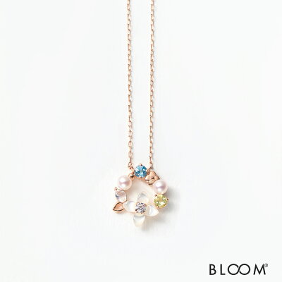 ネックレス レディース ブルートパーズ K10 ピンクゴールド 10k 10金 【BLOOM ブルーム】 クリスマス 彼女 パートナー 妻 嫁 奥さん プレゼント 贈り物 ギフト 20代 30代 40代 50代 60代