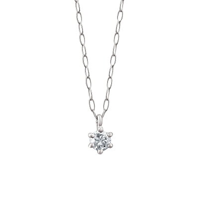 【 WEB限定商品 】 ネックレス レディース ダイヤモンド シンプル K18 ホワイトゴールド 18k 18金 一粒 0.06カラット 【 ESTELLE エステール 】 プレゼント 贈り物 ギフト ご褒美 20代 30代 40代 50代 60代 ジュエリー ブランド