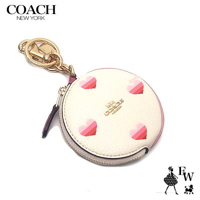 コーチ キーホルダー アウトレット COACH バックチャーム コインケース キーリング CA044 IMLKO ハート柄 ホワイトマルチ エクセルワールド レディース ブランド プレゼントにも ウォレット 小銭入れ
