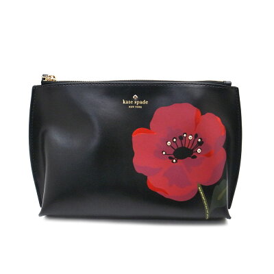 ケイトスペード ポーチ アウトレット 化粧ポーチ 小物入れ WLRU5062 006 kate spade Ooh la La poppy Hilarie ポピー ブラック×マルチ【あす楽 】