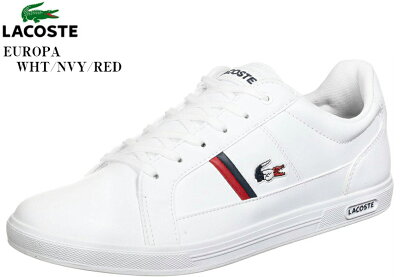 LACOSTE EUROPA TRI1(H) SMA031L (ラコステ)メンズ カジュアルスニーカー NYVYとREDのラインをアクセントに入れたスニーカー サイドにはラコステのワニのマークがトリコロール