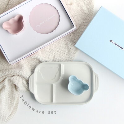 LE CREUSET ル・クルーゼ ベビー・マルチプレート&ラムカン(ルクルーゼ ベビー セット ベビー食器 プレート 皿 おしゃれ ブランド 男の子 女の子 出産祝い)