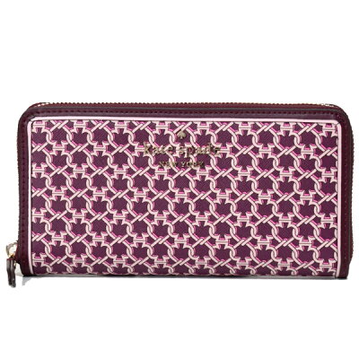 ケイトスペード 財布 katespade PVC レザー スペード リンク モノグラム ラージ コンチネンタル ジップ アラウンド ウォレット 長財布 ピンクマルチ WLRU6295【ブランド 新品 送料無料 記念日 正規 人気 安心 保証 10倍 OUTLET 即日発送 代引無料】
