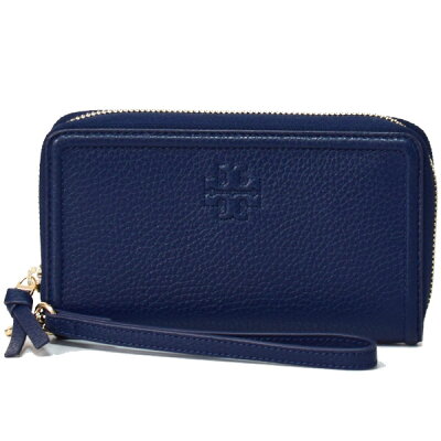 トリーバーチ 財布 TORY BURCH レザー ロゴ 刺繍 フォン ウォレット リストレット iPhone スマホ ジップ アラウンド 財布 ロイヤルネイビー 55379【ブランド 新品 送料無料 誕生日 記念日 お祝い プレゼント 正規 人気 レディース 安心 保証 包装 即日発送 代引無料】