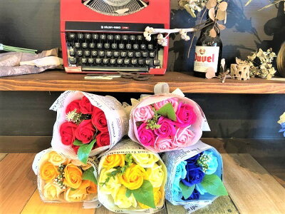 【在庫限り】7輪ブーケ5色 石鹸で出来たシャボンフラワー 母の日 石鹸 フラワーギフト シャボンフラワー 石鹸フラワー ミニブーケ 枯れない花 造花 かわいい 人気 オススメ