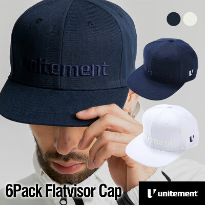 【予約 7月下旬頃入荷予定】unitement ( ユナイトメント ) ゴルフ キャップ メンズ 帽子 ゴルフウェア 春 夏 コーディネート ネイビー ホワイト 6Pack Flatvisor Cap FS-UM007
